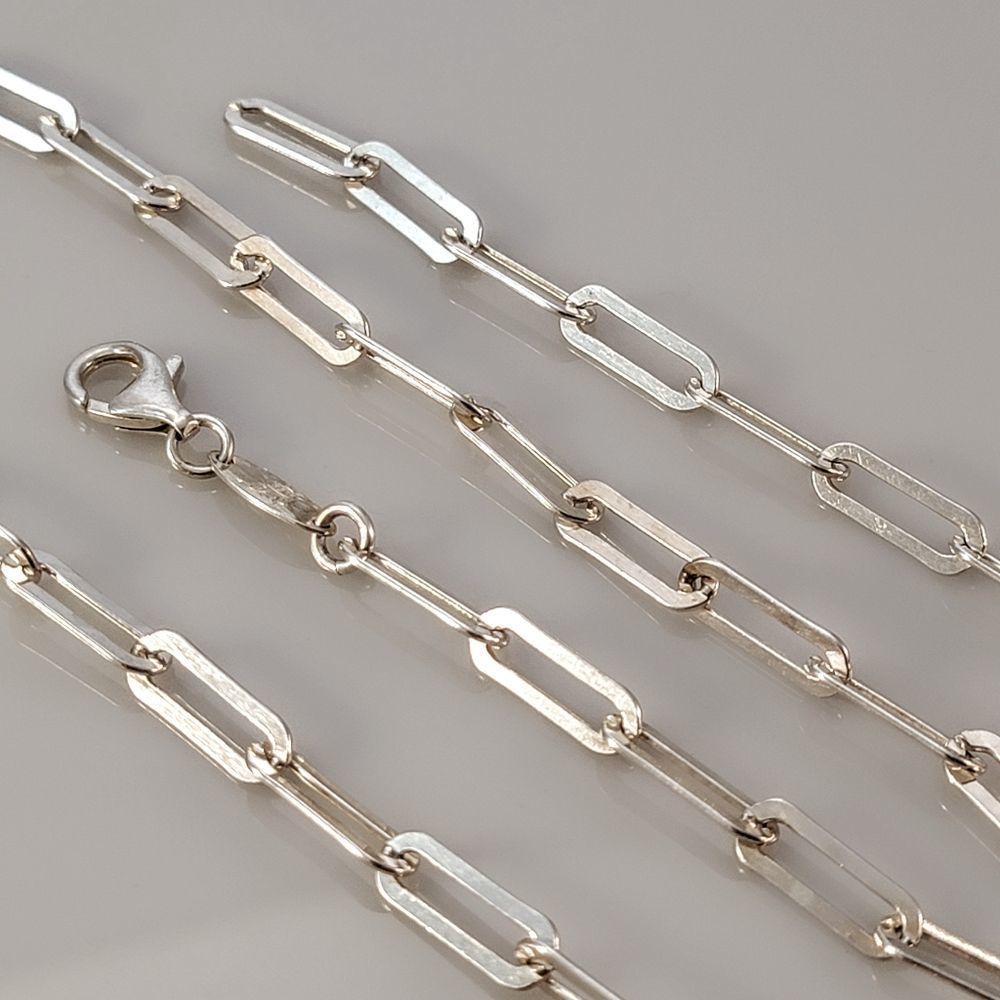 Sterling Paulo Romeo 21" Paperclip Style Chain Necklace - Picture 4 of 7